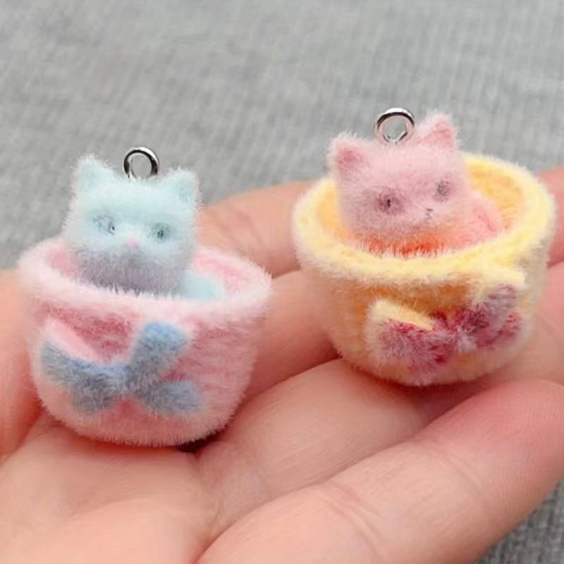 Resin Craft Projects - 4 adet 3D peluş reçine kedi