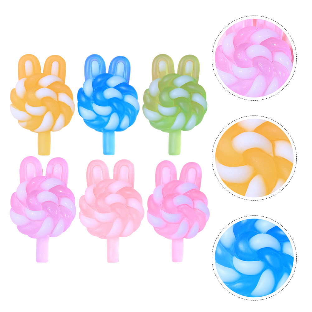 Resin Crafts - 24 adet sevimli karikatür lolipop takılar