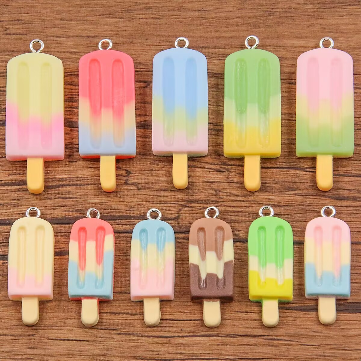 Resin Crafts Diy - 6 adet degrade buz pop reçine