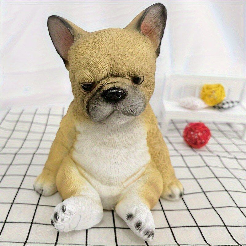 Resin Crafts - Fransız Bulldog Reçine Figürü Sevimli Evcil