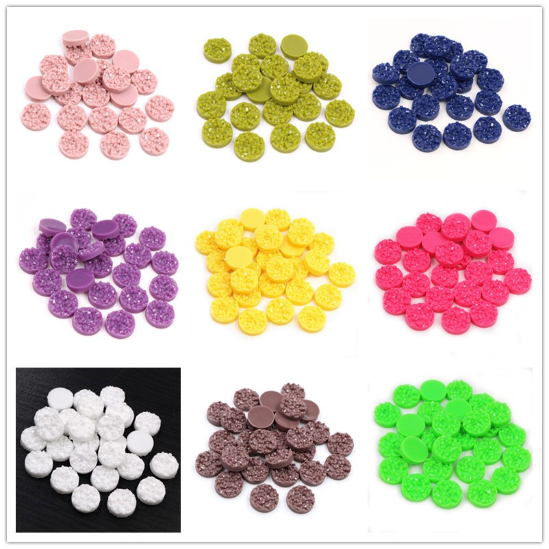 Resin Craft Projects - 40 adet Reçine Druzy Cabochons Kubbe
