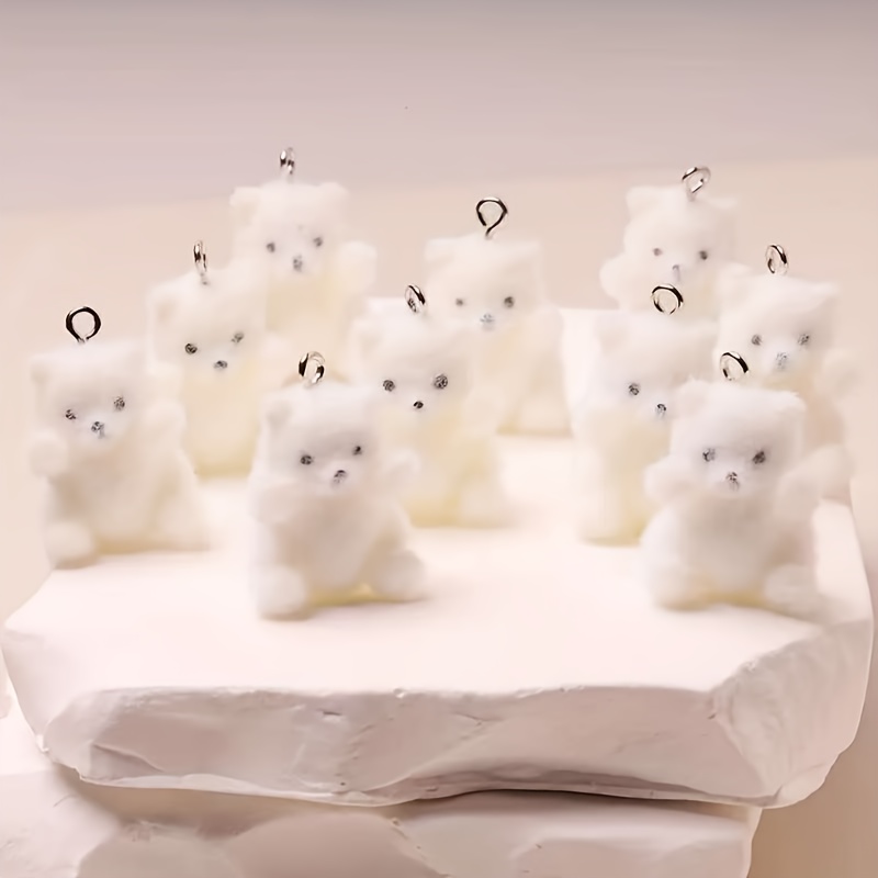 Resin Crafts Diy - 6 adet kutup ayısı reçine takılar