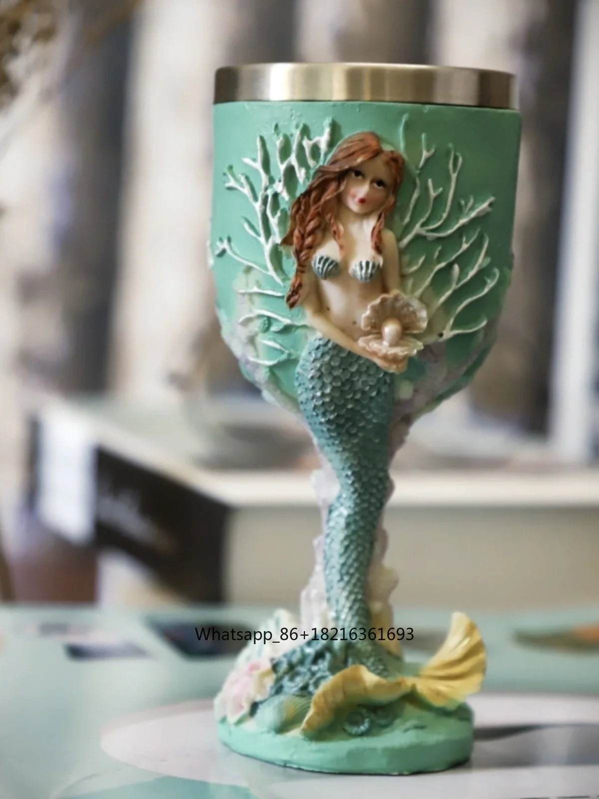 Resin Crafts - Üç boyutlu gravürlü deniz kızı desenli