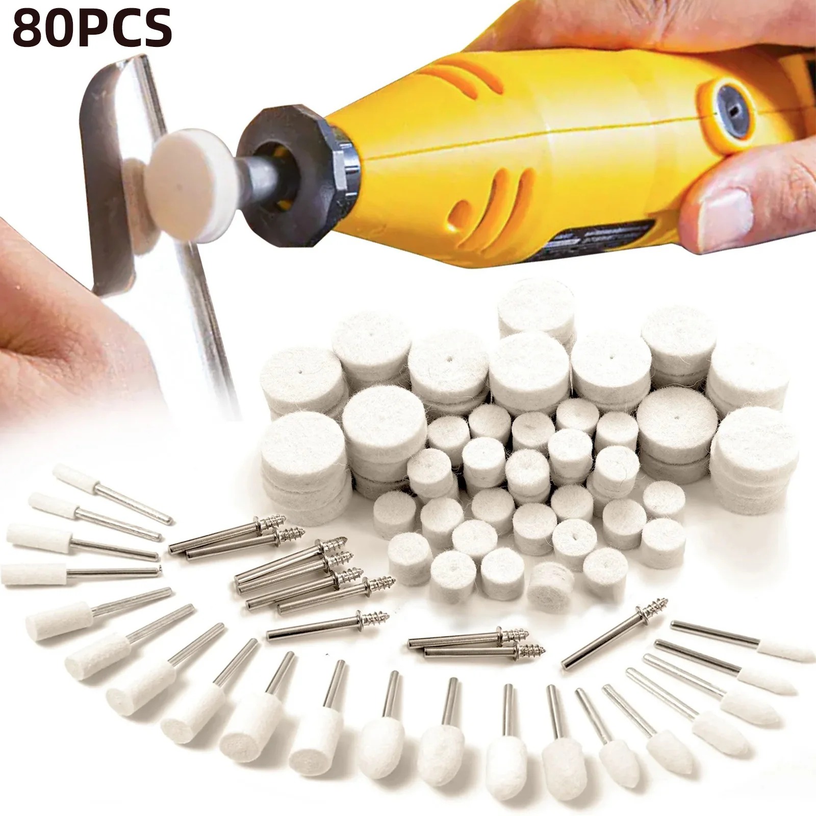 Resin Jewelry Kit - 80 adet yün keçe parlatma tekerleği
