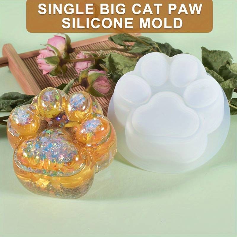 Resin Craft Ideas - 1 Büyük Kedi Paw Silikon Kalıp,