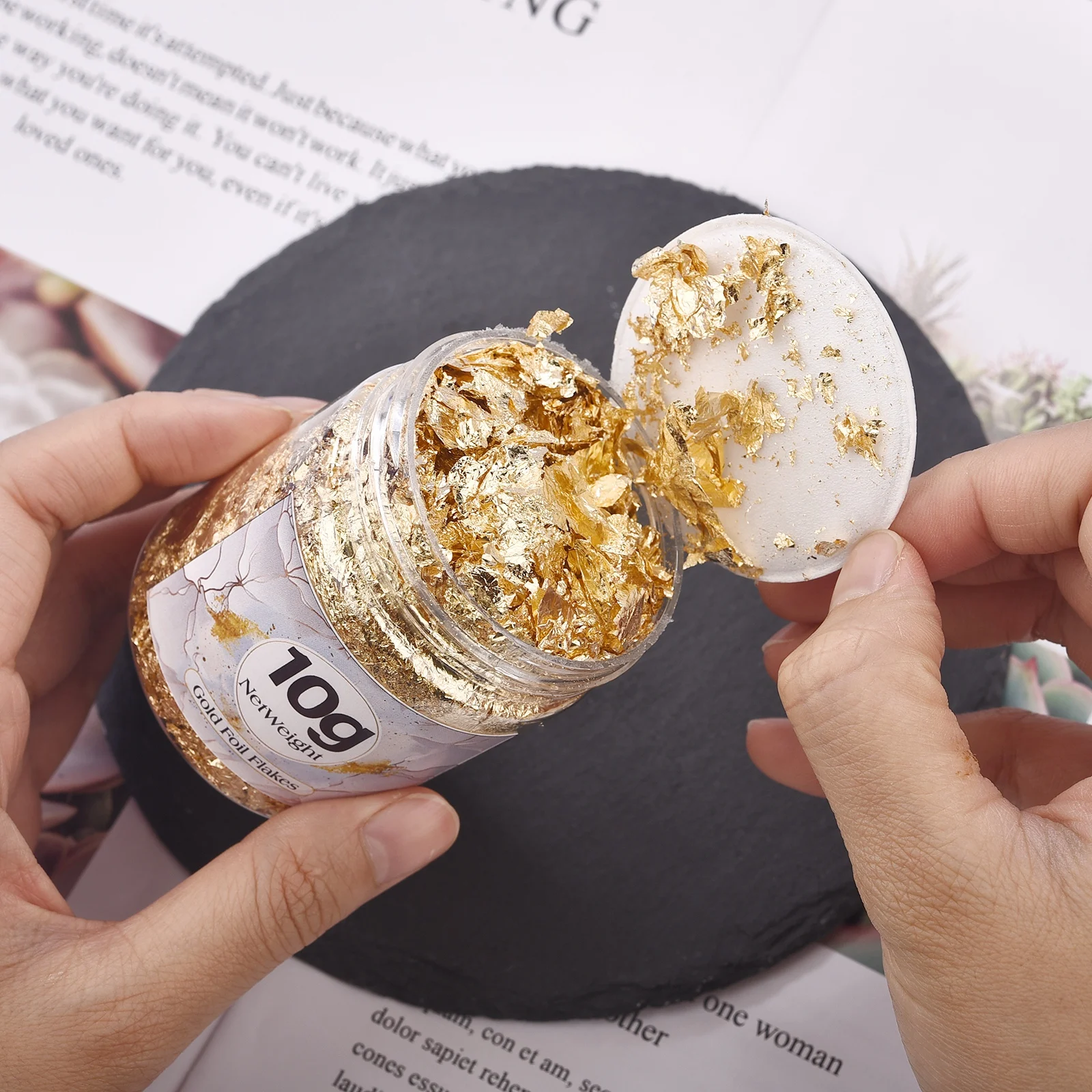 2-10g Parlak Folyo Pul Gül Alt - Gold Foil Flakes incelemesi ve fiyatı