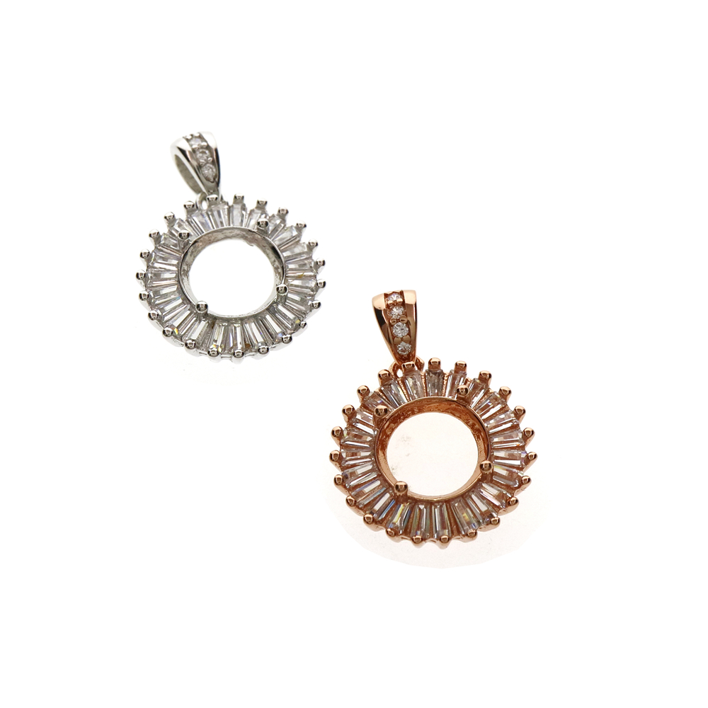 4-12MM yuvarlak çerçeve gül al - Bezels Set Pendant incelemesi ve fiyatı