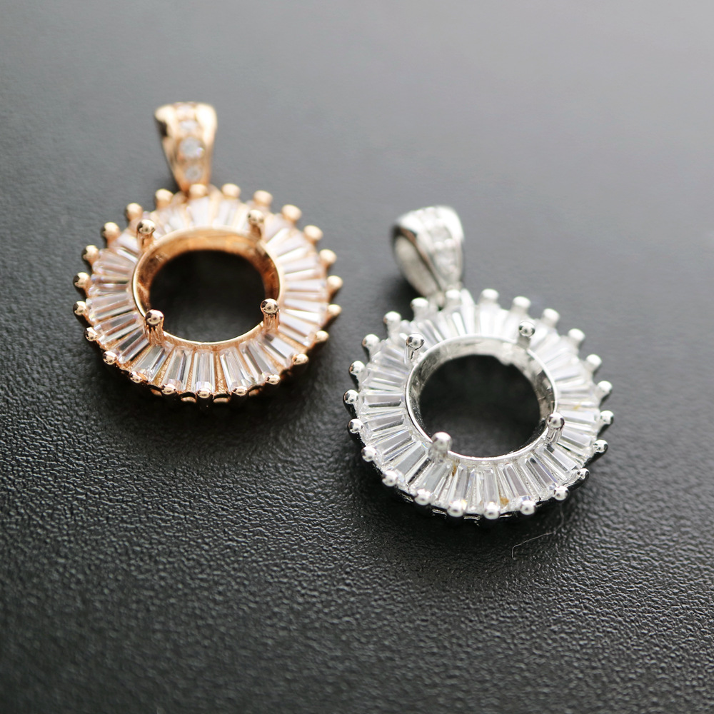 4-12MM yuvarlak çerçeve gül al - Bezels Set Pendant incelemesi ve fiyatı
