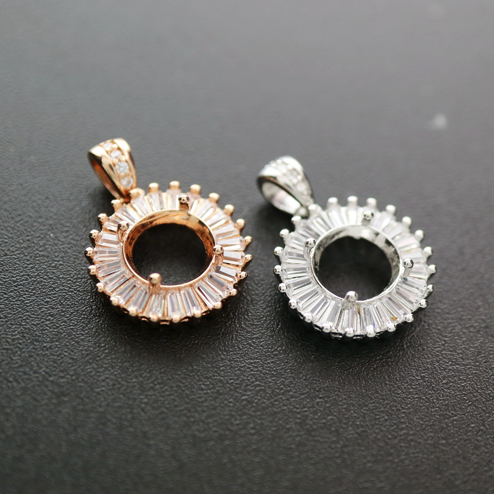 4-12MM yuvarlak çerçeve gül al - Bezels Set Pendant incelemesi ve fiyatı